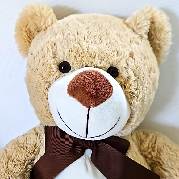 NWOT AMERICAN GIFTS Plush Teddy Bear 18" Stuffed Animal Tan & White - Picture 2 of 6
